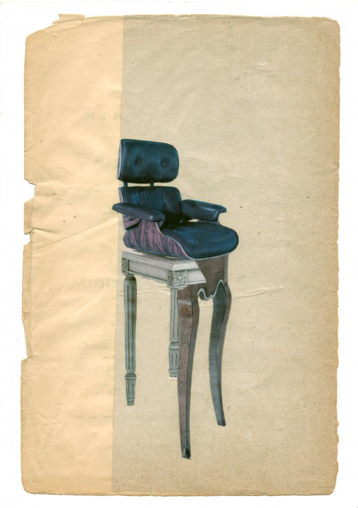 collage "Assises fantasmées" , création d'une série de collages réalisés par Marie Cocquerelle - On Est Bien Assis Là